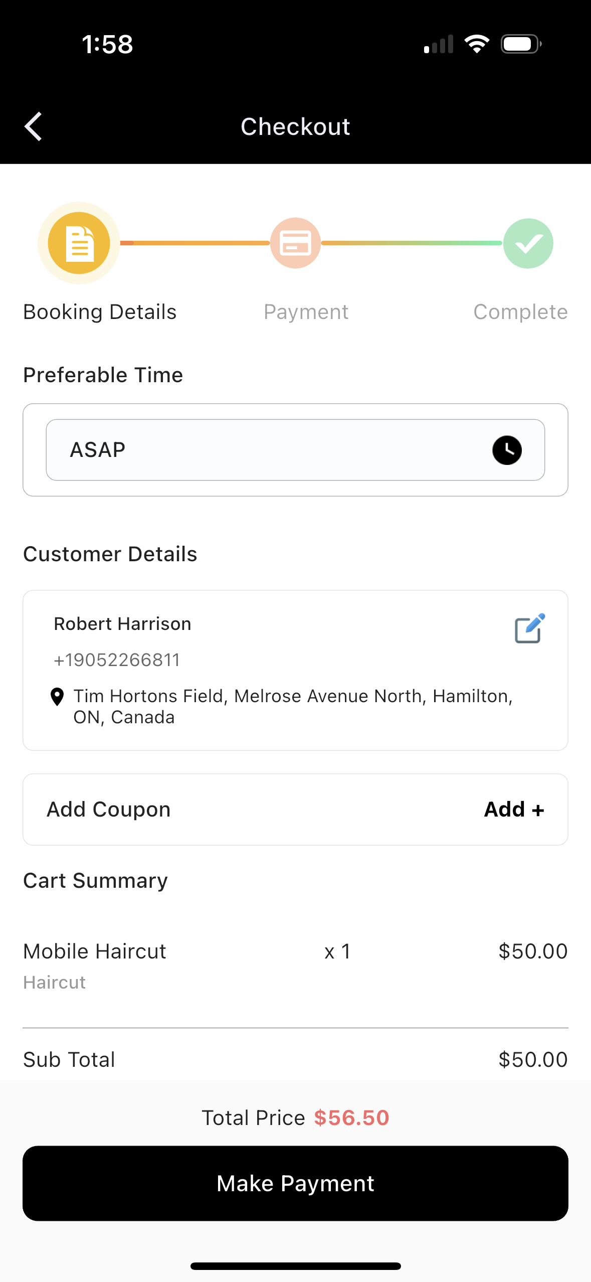 Housecallr checkout